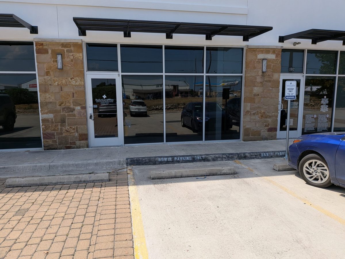 Exterior of the 1,800 SF retail suite available for lease at Southwest Center