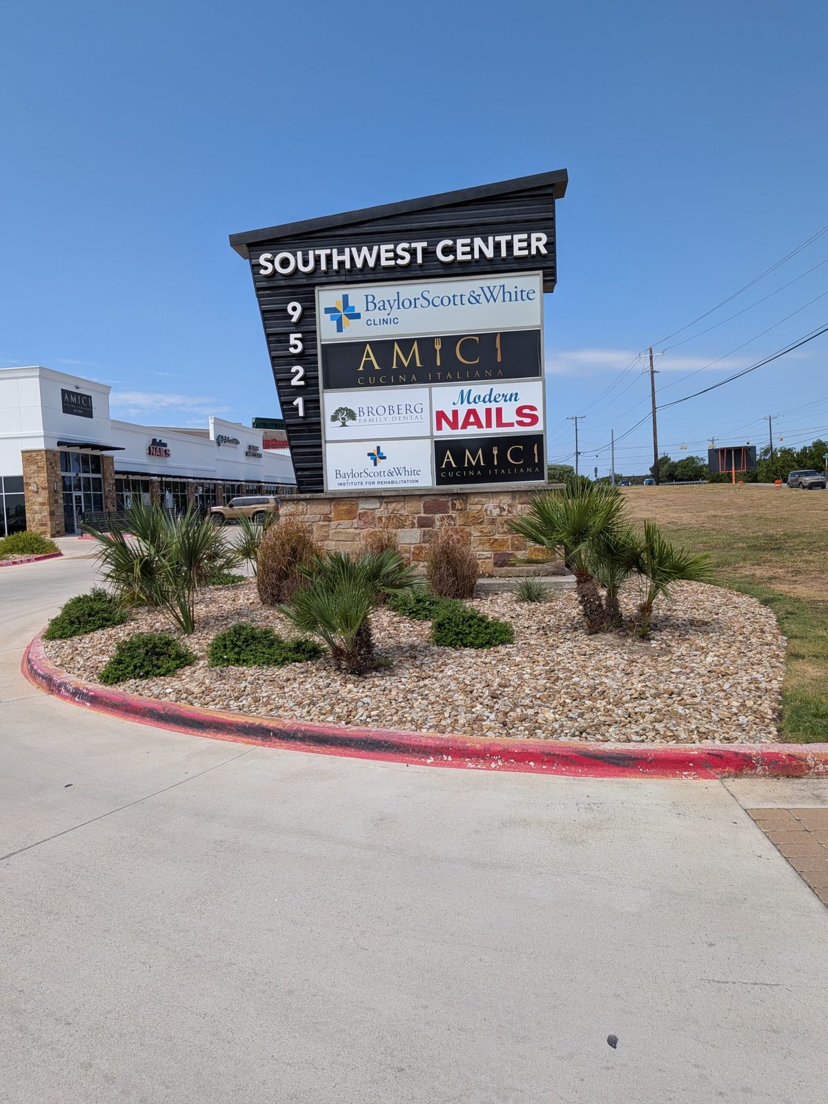 The Southwest Center pylon sign on Highway 290 West, Austin